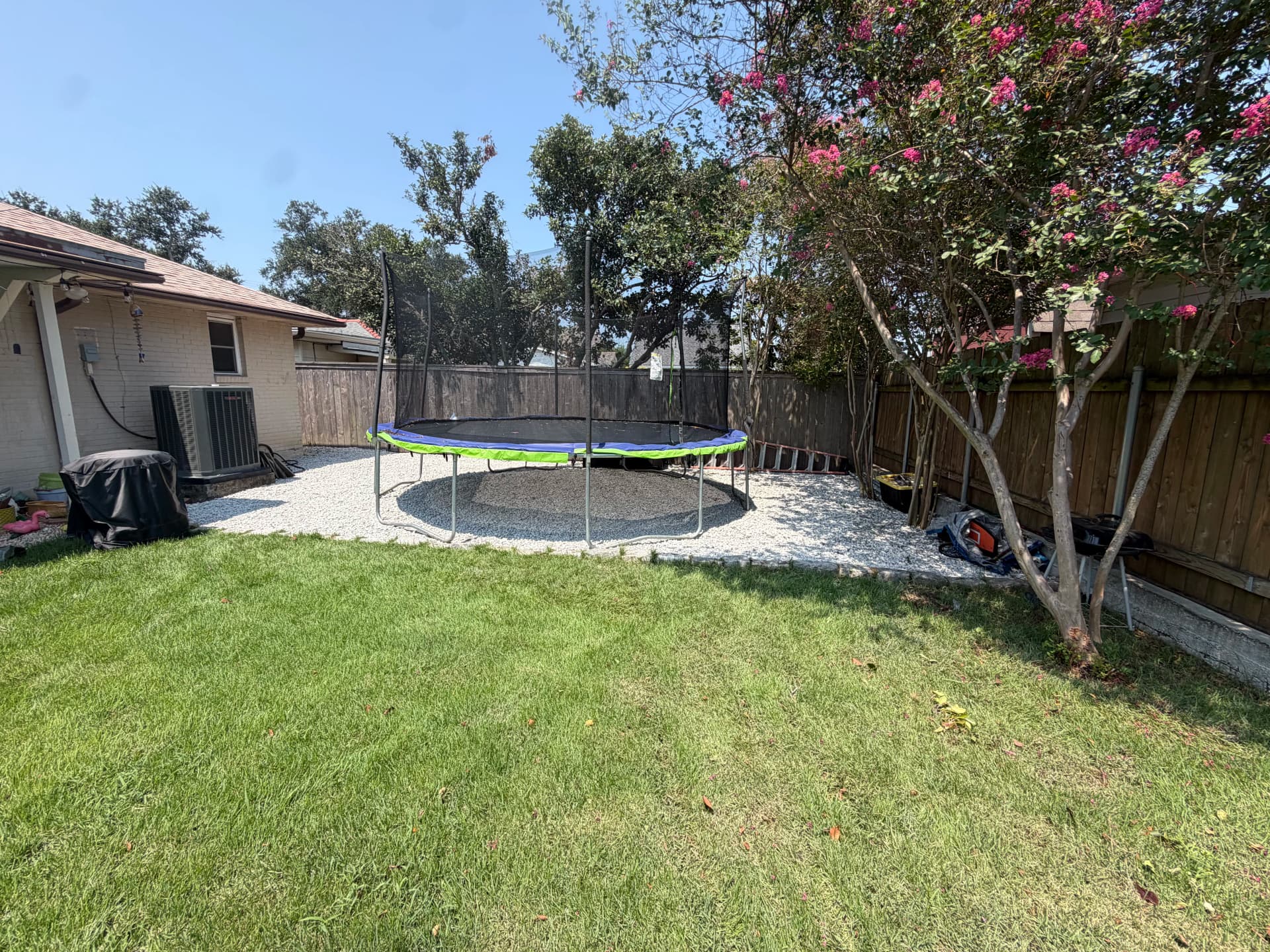 Gallery photos for Patchy Backyard Gets a Clean #57 Limestone Upgrade: Image #2