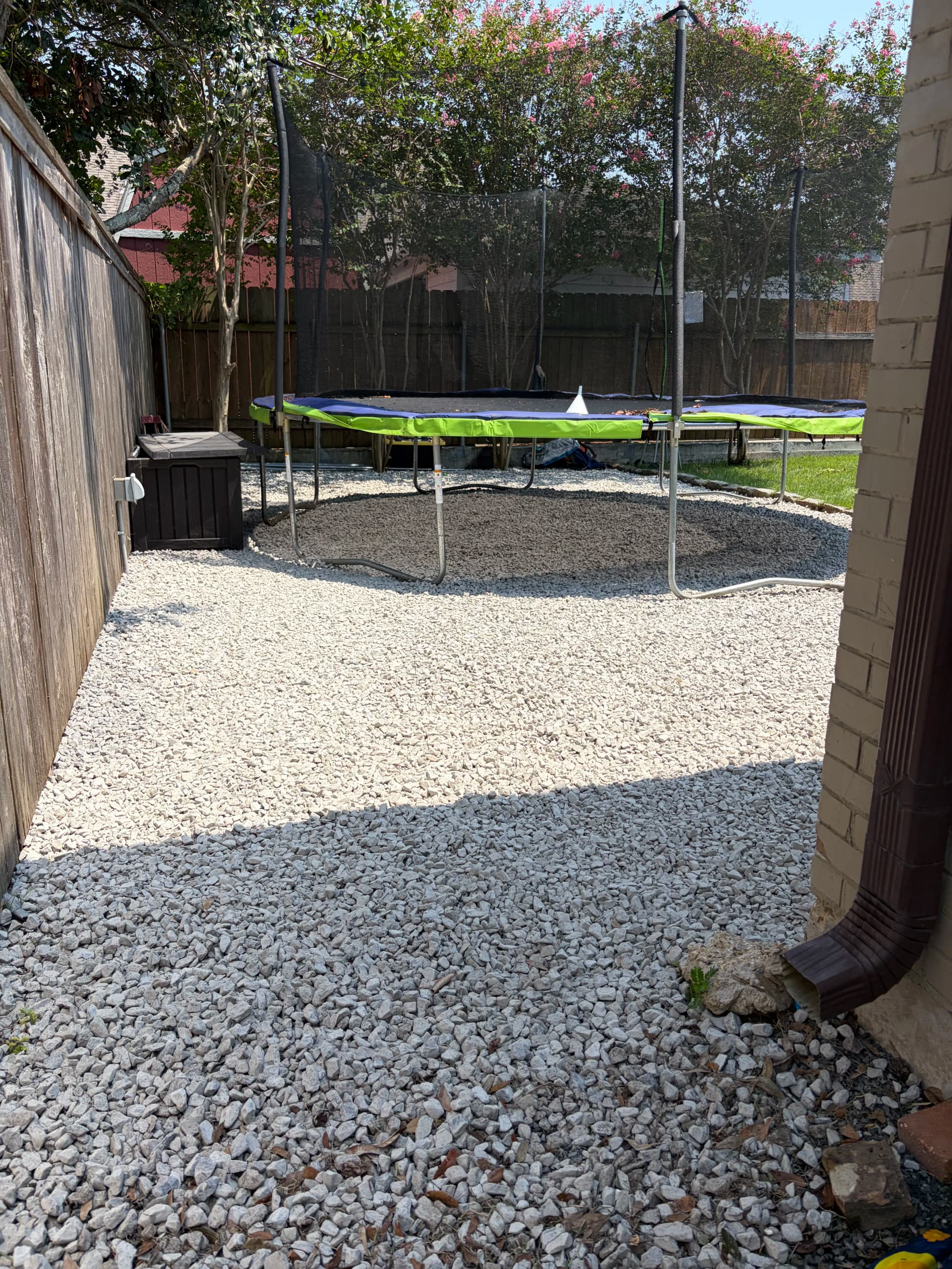 Gallery photos for Patchy Backyard Gets a Clean #57 Limestone Upgrade: Image #1